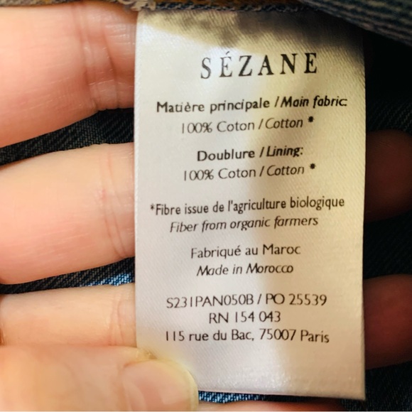 Sezane Denim Ankle Raw Hem Wide Leg Blue Jeans size 38 - Picture 8 of 9